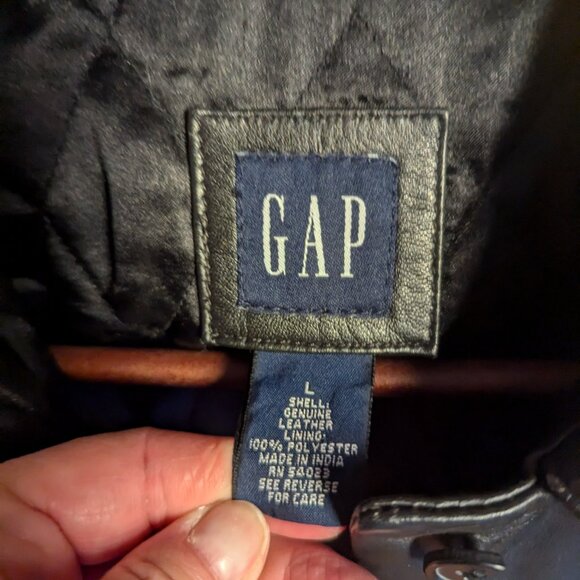 Youth Vintage Gap Leather Jacket L - Picture 4 of 10